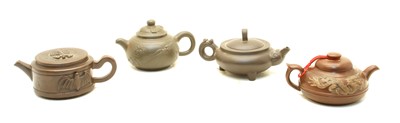 Lot 112 - A collection of four Yixing zisha teapots