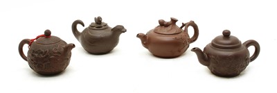 Lot 104 - A collection of four Yixing zisha teapots