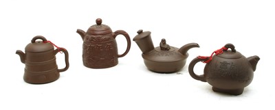Lot 103 - A collection of four Chinese Yixing zisha teapots