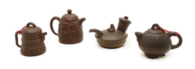 Lot 103 - A collection of four Chinese Yixing zisha teapots