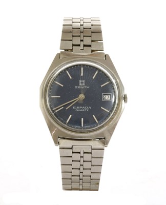 Lot 479 - A gentlemen's stainless steel Zenith 'Espada' quartz bracelet watch