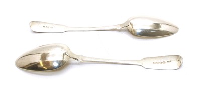 Lot 54 - A George IV silver fiddle pattern tablespoon