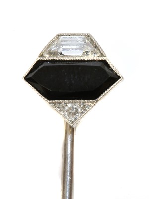 Lot 59 - Three Art Deco diamond set stick pins