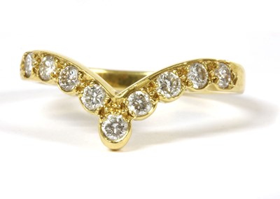Lot 190 - An 18ct gold diamond wishbone ring