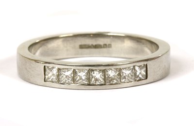 Lot 133 - A platinum diamond half eternity ring