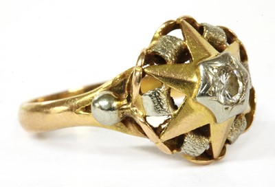 Lot 195 - An Italian gold single stone diamond ring, c.1950