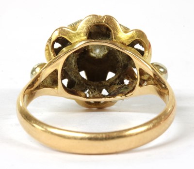 Lot 195 - An Italian gold single stone diamond ring, c.1950