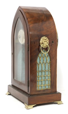Lot 69 - A mahogany lancet-cased bracket clock