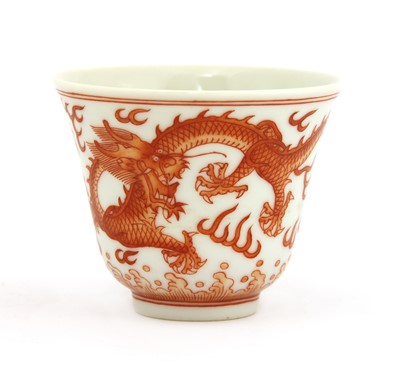 Lot 120 - A Chinese iron-red cup