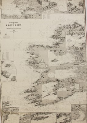 Lot 250 - A large blue back Hydrographic Chart of the Western Coast of Ireland