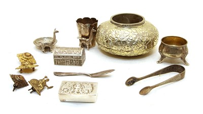Lot 89 - A collection of Continental white metal items