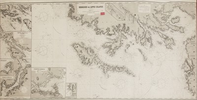 Lot 243 - A blue back and chart in three sections of Hebrides or Lewis Islands