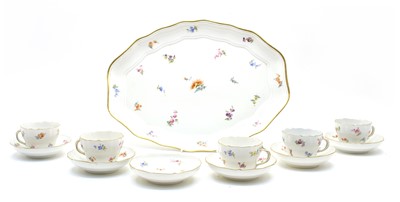 Lot 363 - An early 20th century Meissen set of cabinet cups and saucers