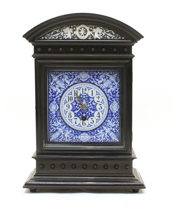 Lot 293 - A late 19th century Continental Aesthetic period ebonised cased mantle timepiece