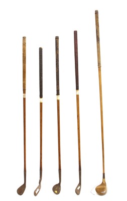 Lot 459 - A mixed set of hickory shafted vintage golf clubs
