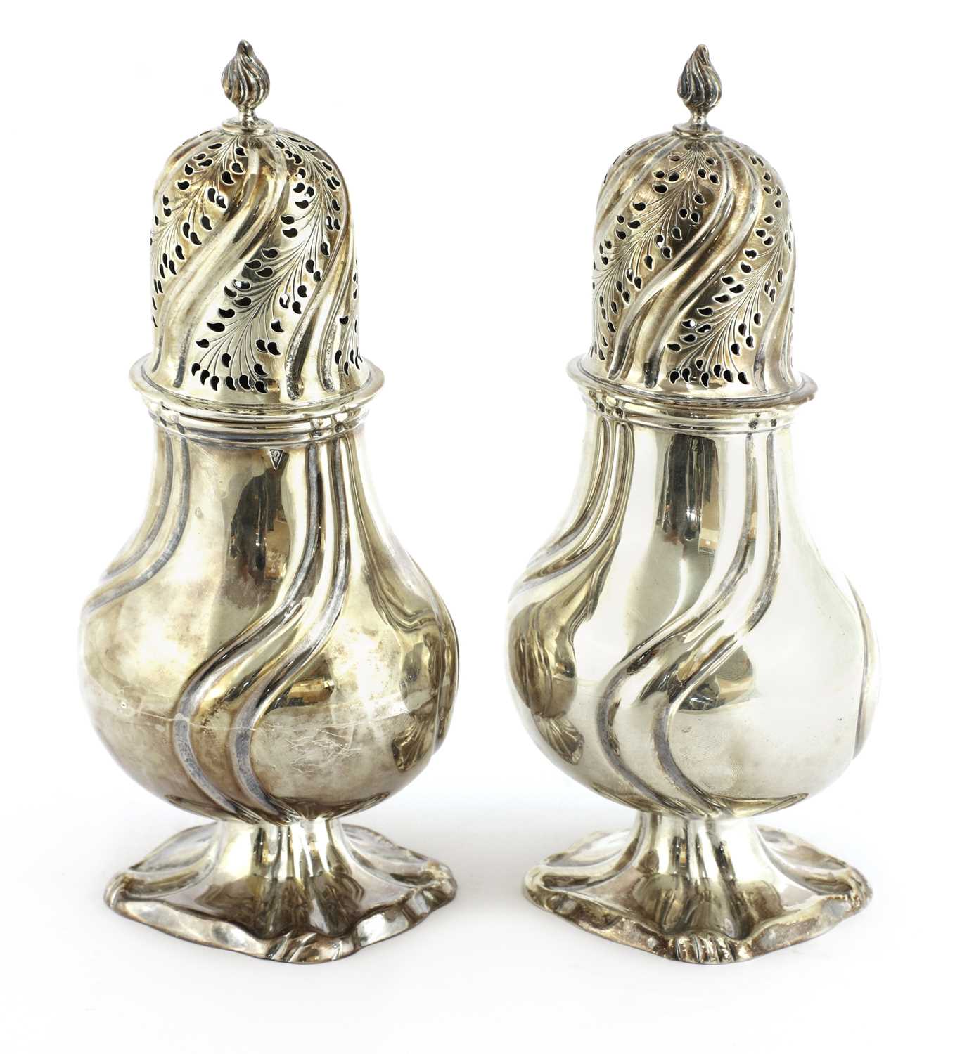 Lot 33 - A pair of Dutch silver casters