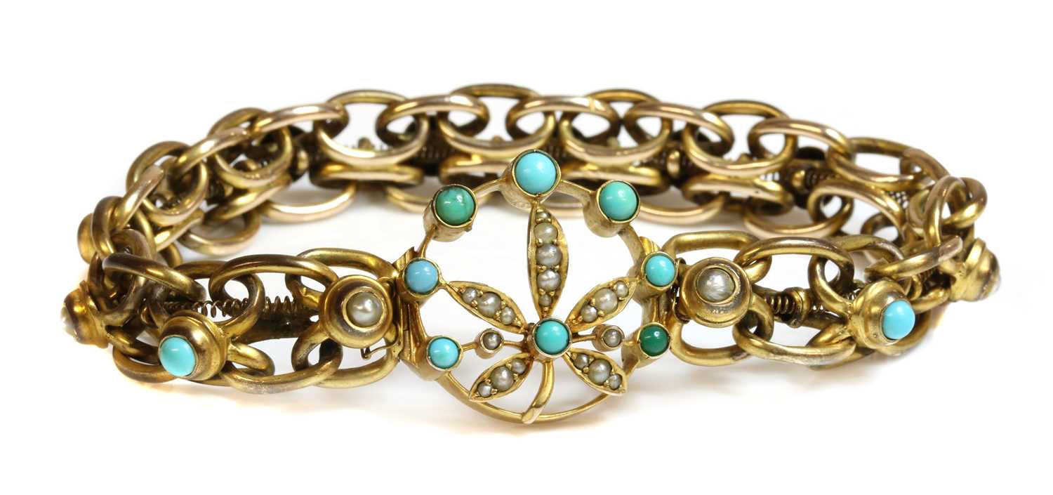 Lot 91 - A late Victorian hollow gold expanding bracelet