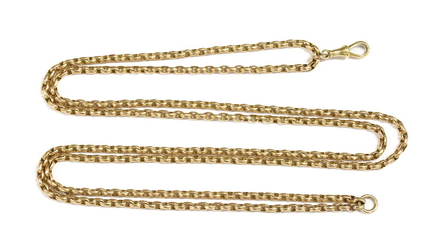 Lot 16 - A gold oval belcher link part guard chain