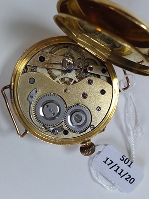 Lot 501 - A gentlemen's 18ct gold Swiss mechanical strap watch