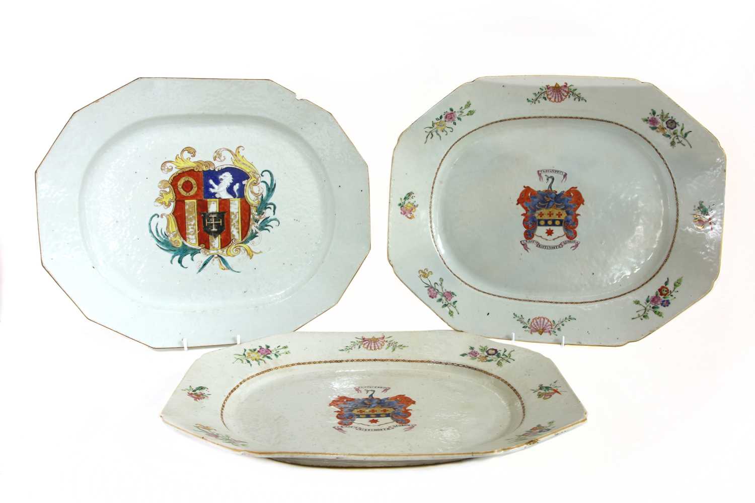 Lot 151 - Three Chinese export armorial plates