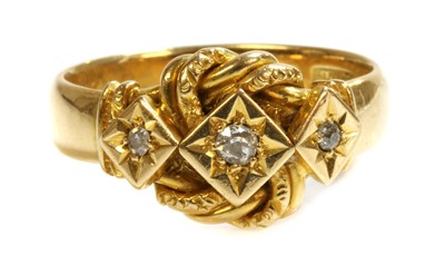 Lot 489 - An 18ct gold diamond set knot ring by Henry Williamson Ltd., c.1916