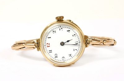 Lot 458 - A ladies' 15ct gold mechanical bracelet watch