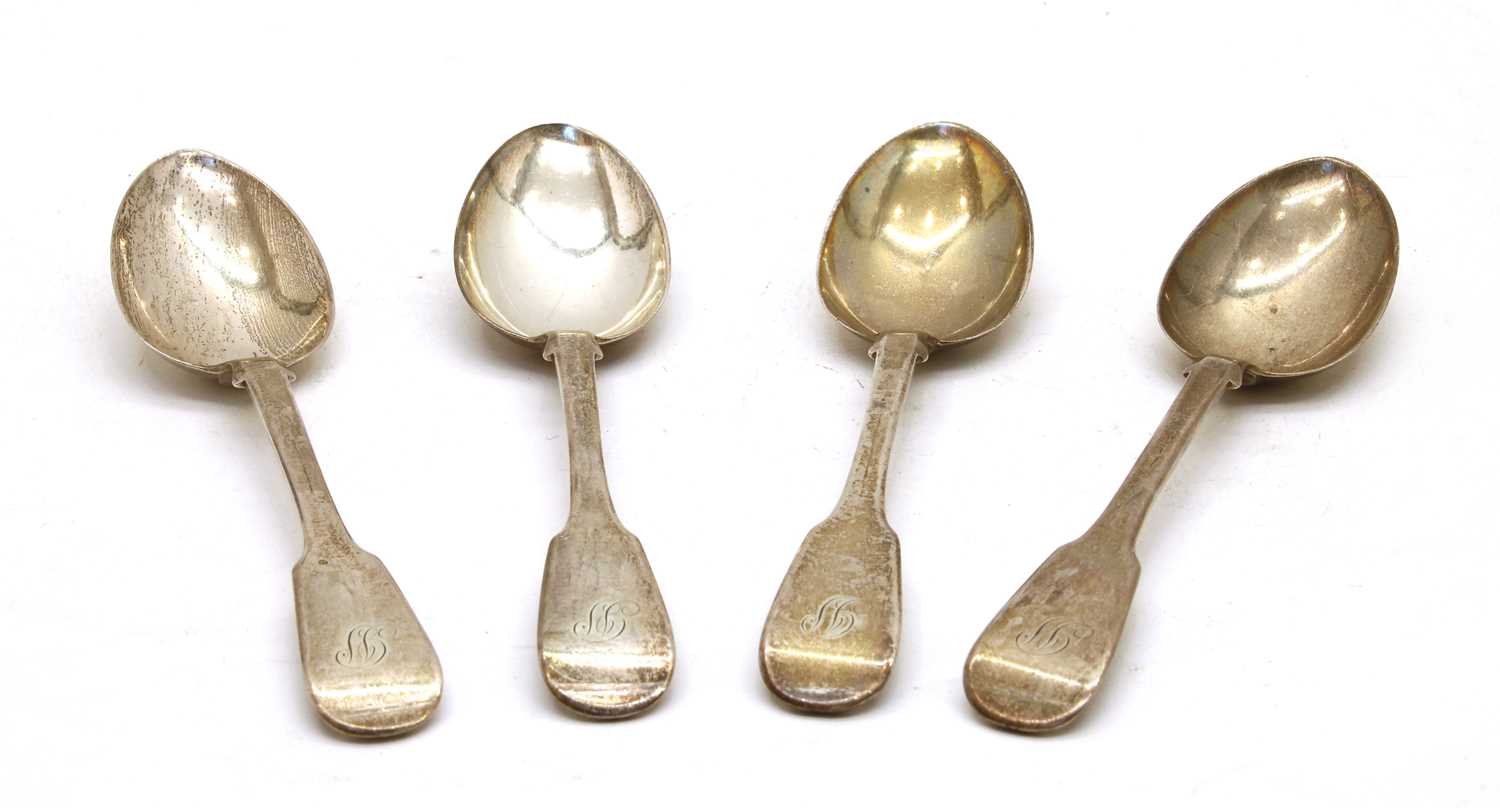 Lot 13 - A set of four early Victorian silver dessert spoons