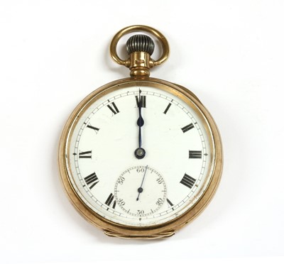 Lot 434 - A 9ct gold top wind open-faced pocket watch