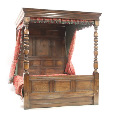 Lot 546 - An early 17th century style oak tester bed