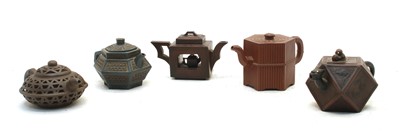 Lot 314 - A collection of five Chinese Yixing zisha teapots