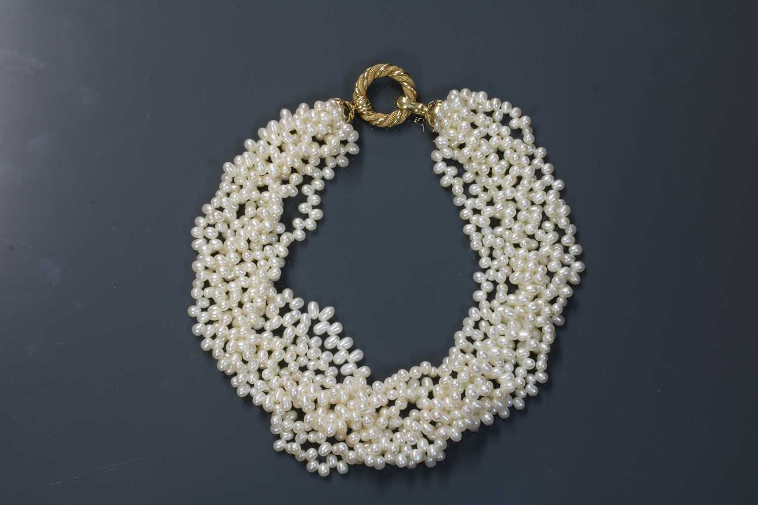 Lot 232 - An eight row cultured freshwater pearl torsade necklace