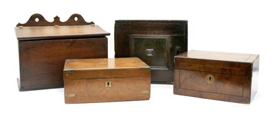 Lot 194 - A 19th century oak candle box