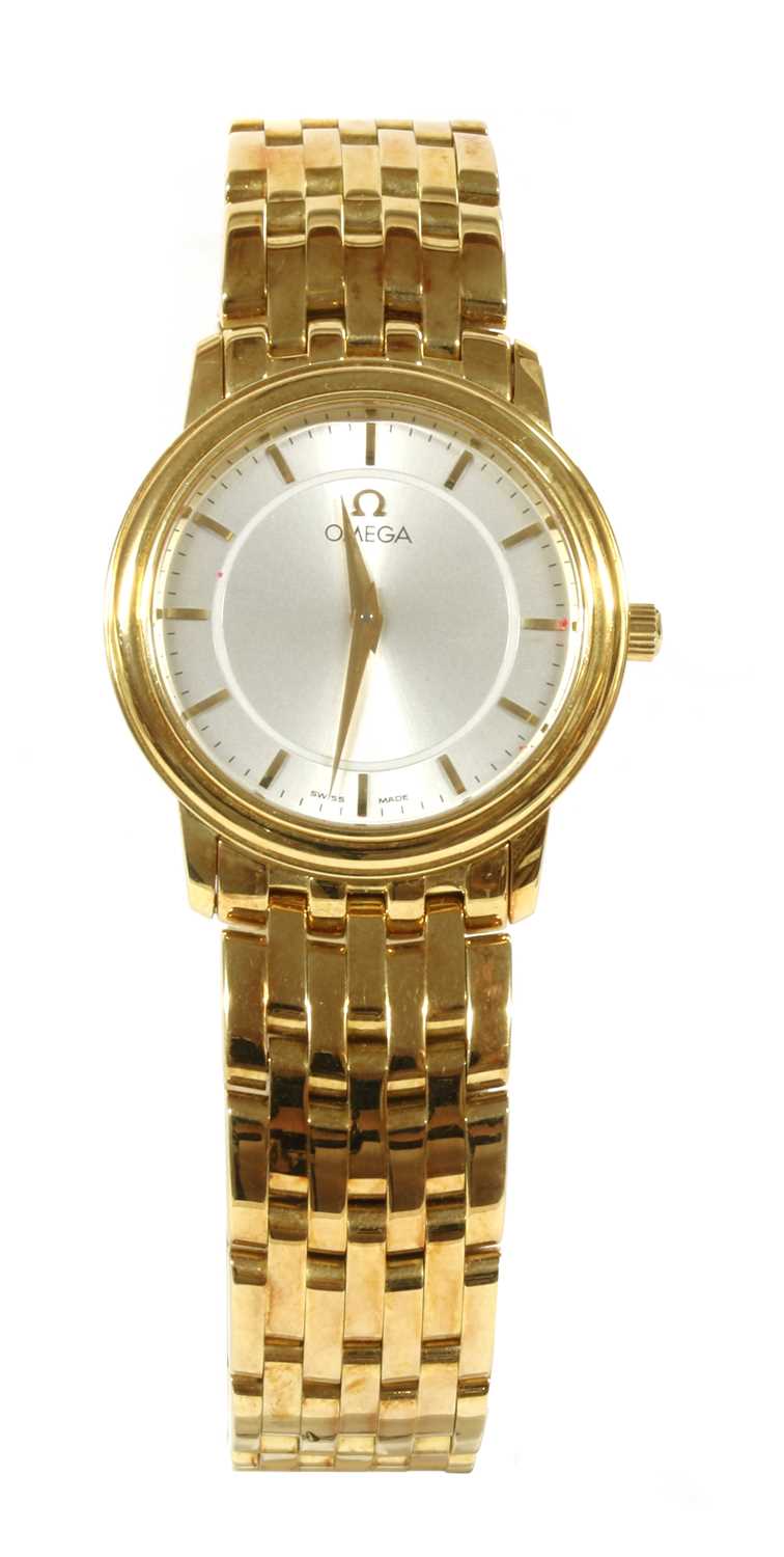 Lot 536 - A ladies' 18ct gold Omega 'Prestige' quartz bracelet watch