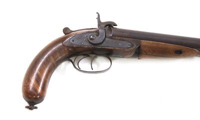 Lot 776 - A 16 bore double-barrelled rifled pin-fire Westley Richards Howdah pistol