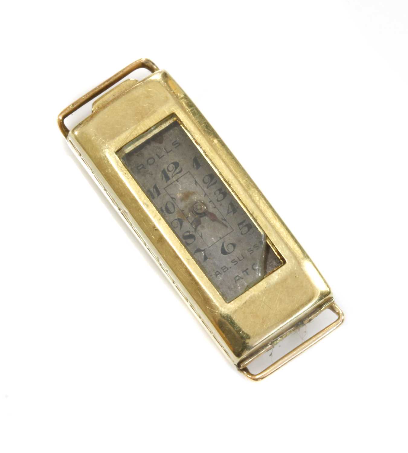 Lot 157 - A ladies' 14ct gold Rolls Swiss early automatic strap watch, c.1930