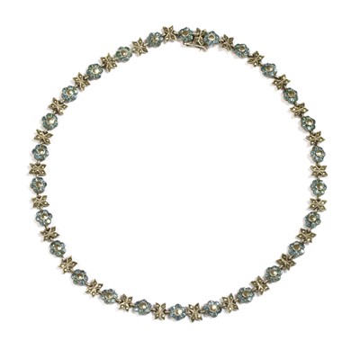 Lot 69 - A silver paste and marcasite set necklace