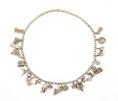 Lot 364 - A silver charm necklace