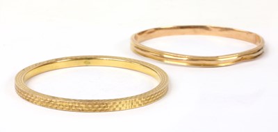 Lot 297 - A 9ct gold hollow flat section bangle