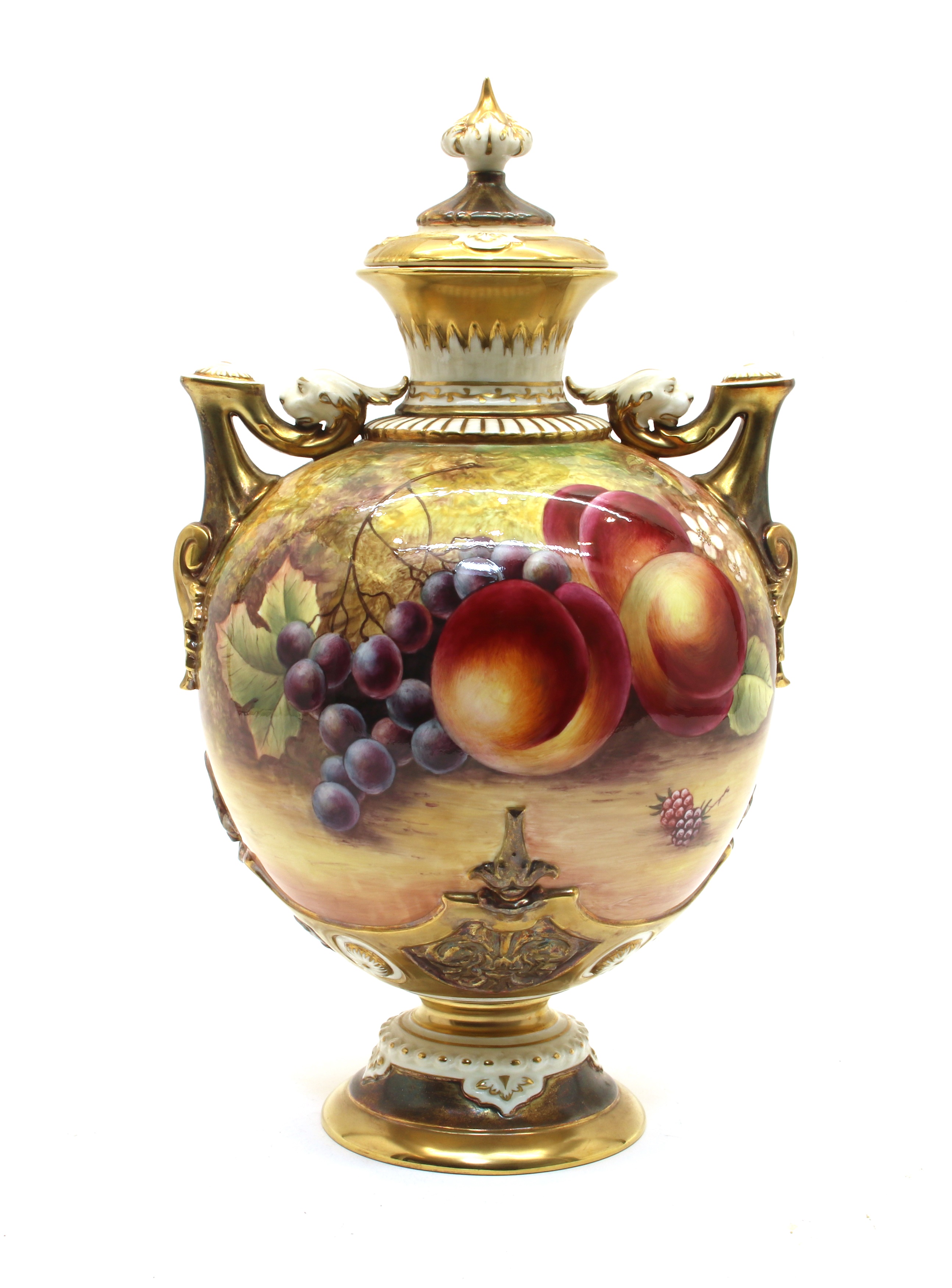 Lot 157 - A Royal Worcester Porcelain Two Handled Vase