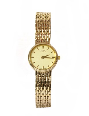 Lot 474 - A ladies' 9ct gold Rotary quartz bracelet watch