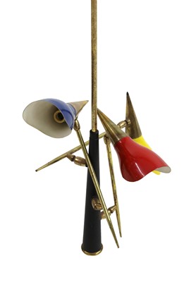 Lot 445 - An Italian brass adjustable hanging light