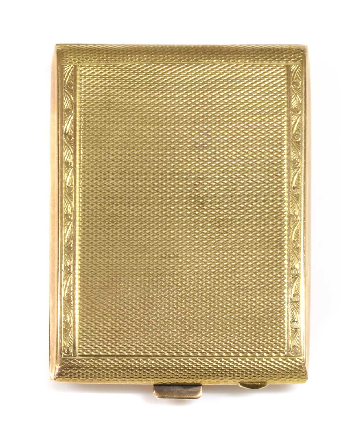 Lot 176 - An Art Deco 9ct gold rectangular match book case by S J Rose