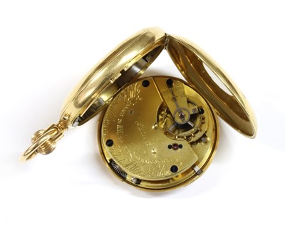 Lot 499 - An 18ct gold half hunter side wide mechanical pocket watch by J W Benson, London