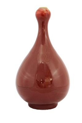 Lot 125 - A Chinese red-glazed vase