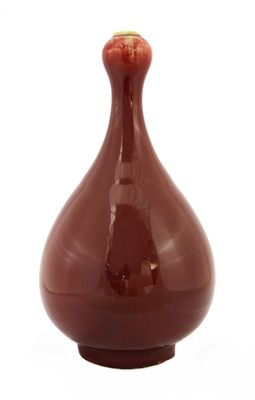 Lot 125 - A Chinese red-glazed vase