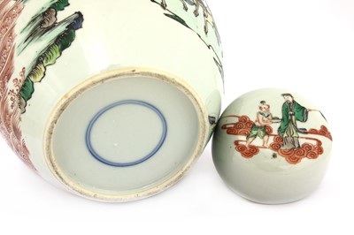 Lot 166 - A Chinese famille verte ginger jar and cover
