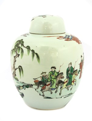 Lot 166 - A Chinese famille verte ginger jar and cover