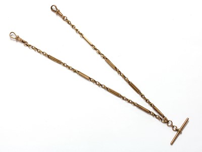 Lot 423 - A gold fancy link double Albert chain