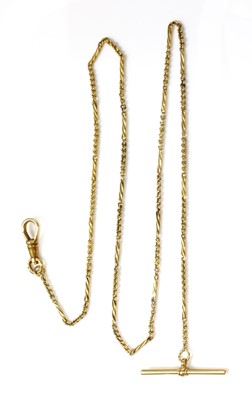 Lot 487 - A Continental Art Deco gold watch chain