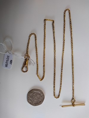 Lot 487 - A Continental Art Deco gold watch chain